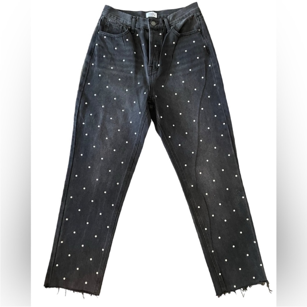 Simple Society Faded Black denim with Rhinestones on front Size 5/27